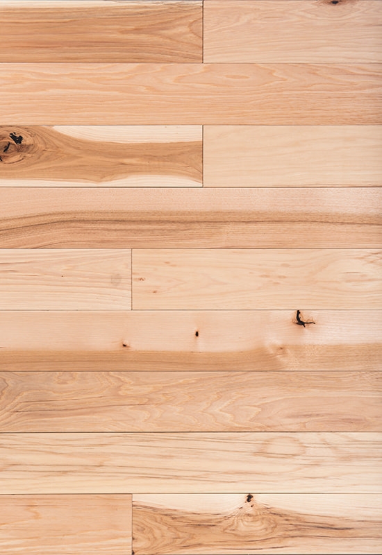 Hickory 90 Lantai Kayu Solid Datar