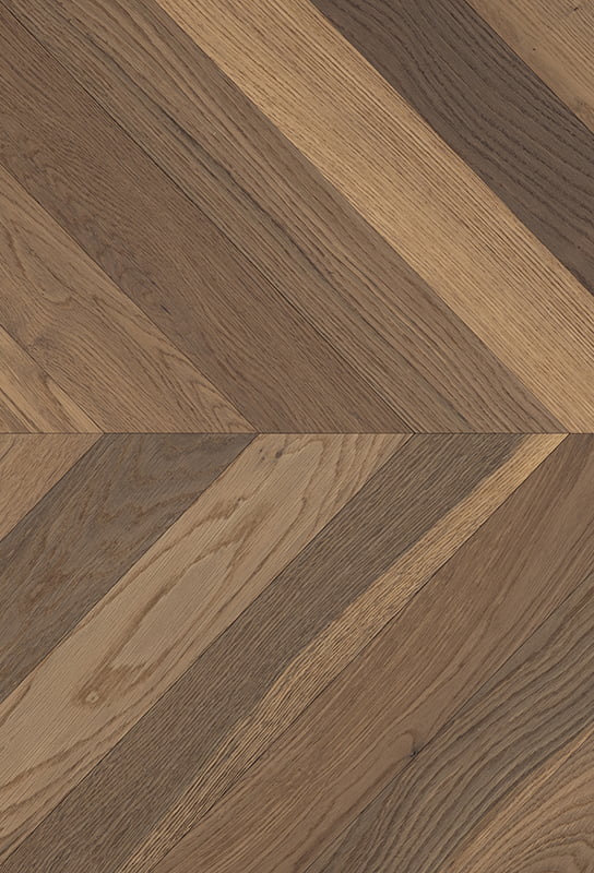 White Oak Carbonized Chevron Rekayasa Lantai Kayu OA005-5