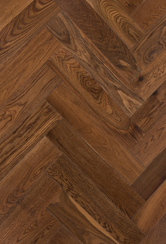 Karbonisasi Oak White Herringbone Engineered Wood Flooring OA005-1