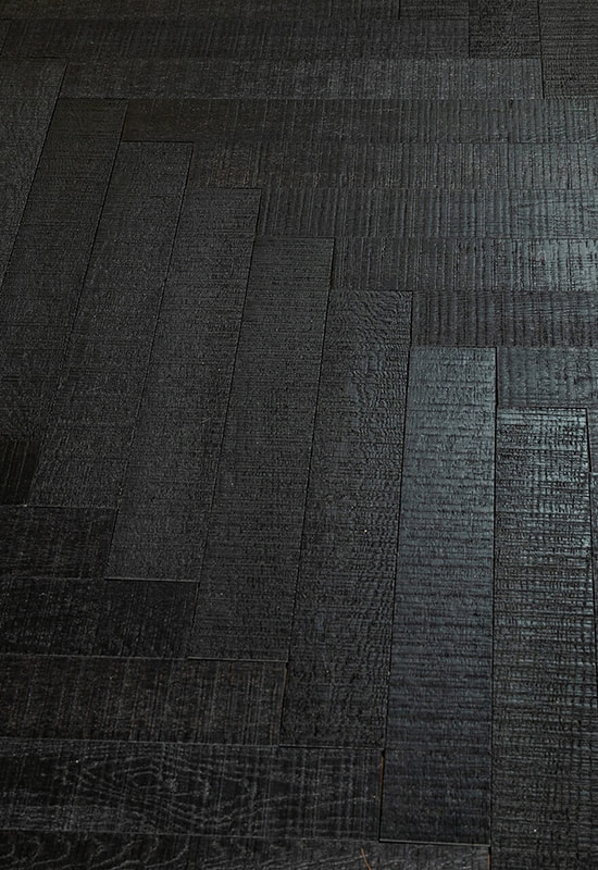 CD hitam intens Herringbone Lantai kayu rekayasa